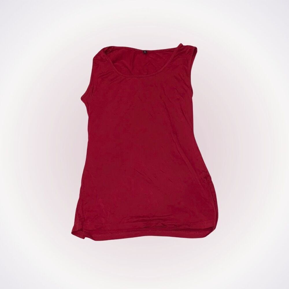 Red scoop neck, open back tank top | Sz M